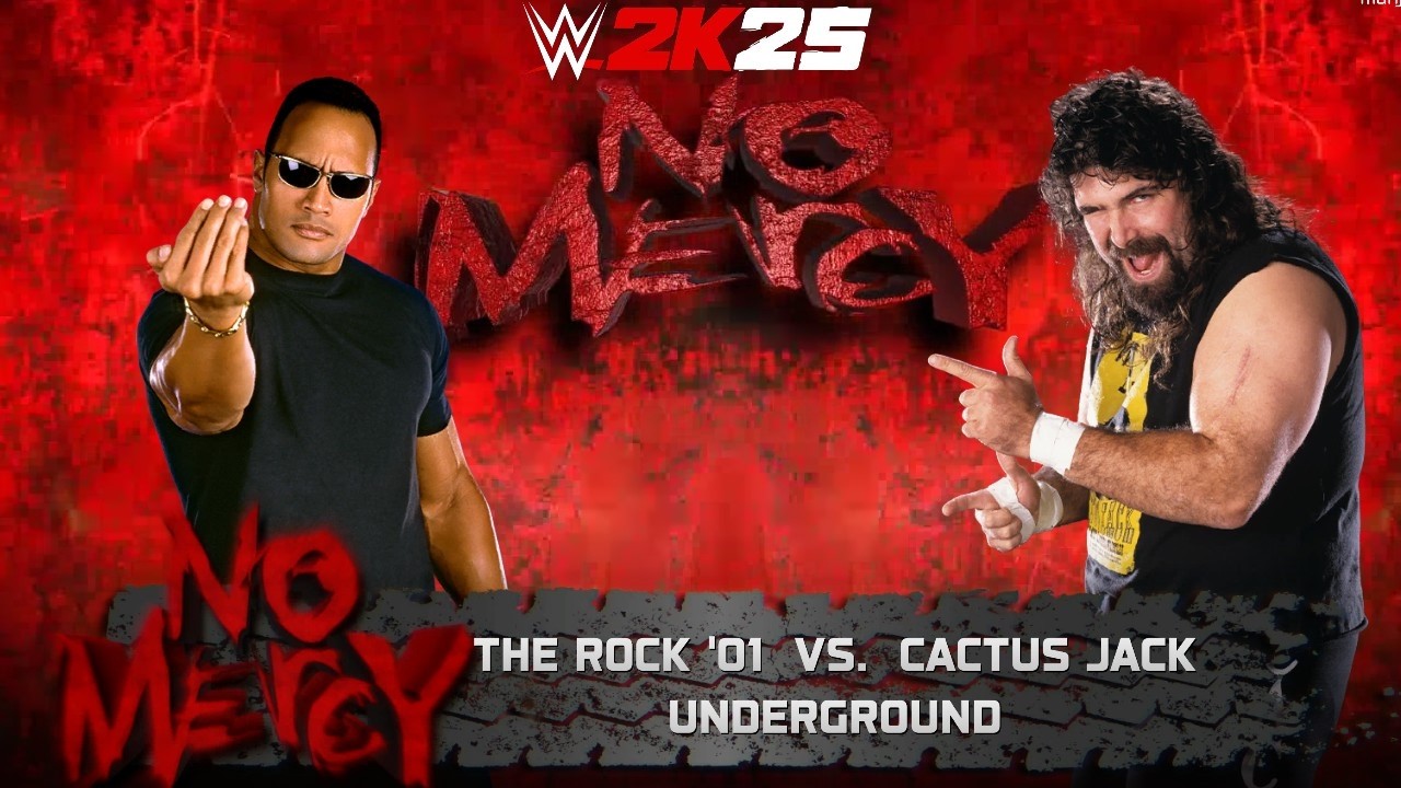 WWE 2k25 - The Rock '01 против Cactus Jack: Подземный матч на No Mercy