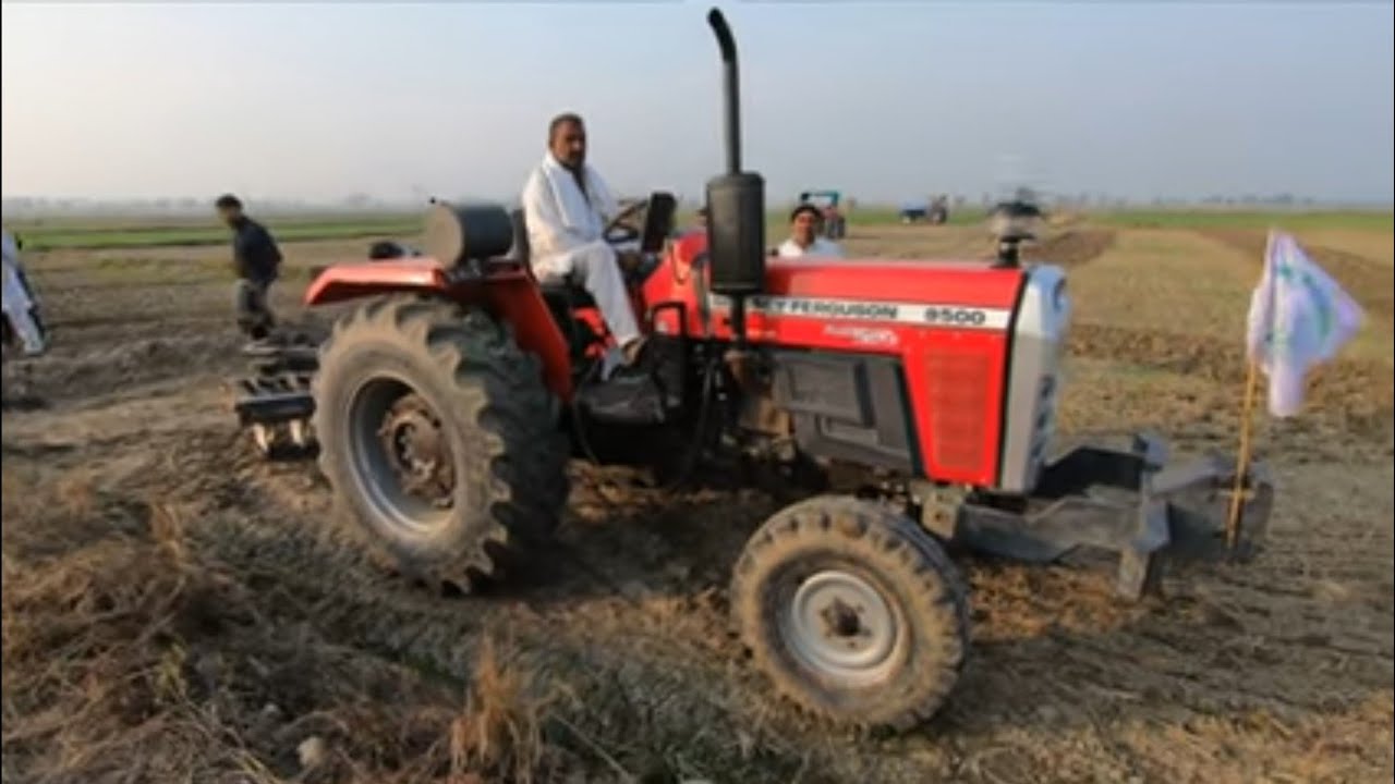 Massey Ferguson 9500 tractor 2017 model diesel average test with harrow in Patwapur
