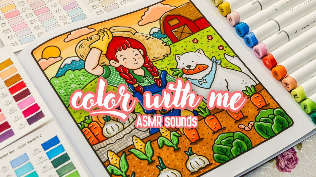 Color with me 👩🏻‍🌾🥕 Harvest Day from 'Girl Moments' by Coco Wyo with Ohuhu markers ✍🏻