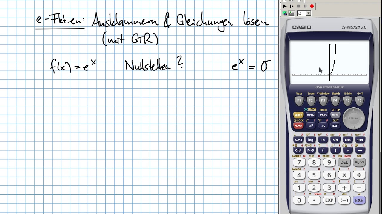 M-11 e-Funktionen 03: Gleichungen lösen (mit Ausklammern)