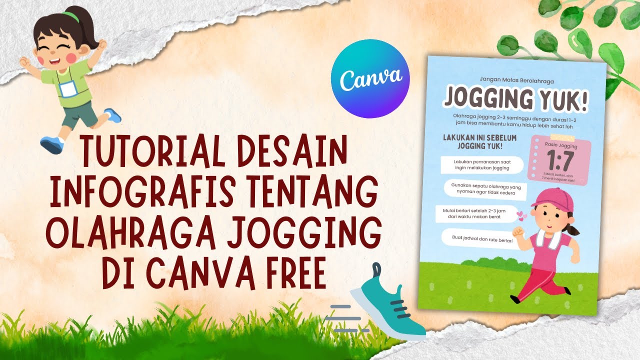 Tutorial Infografis Tentang Olahraga Jogging di Canva FREE