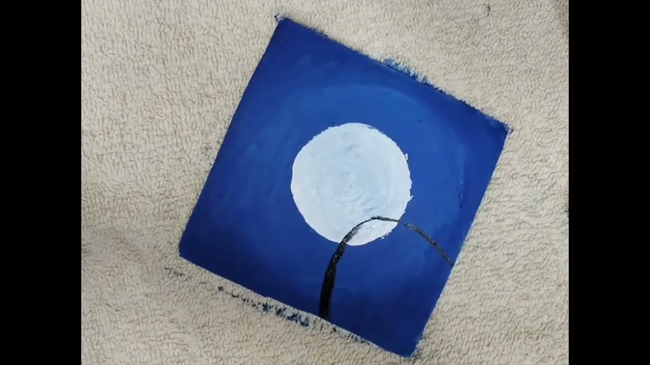 “Even in darkness, the journey continues 🌌”💜🌙 | #AcrylicArt #MiniCanvas #ArtShorts #Painting”