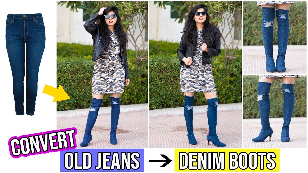 Convert Old Jeans Into Denim Boots In Just 10 Minutes
