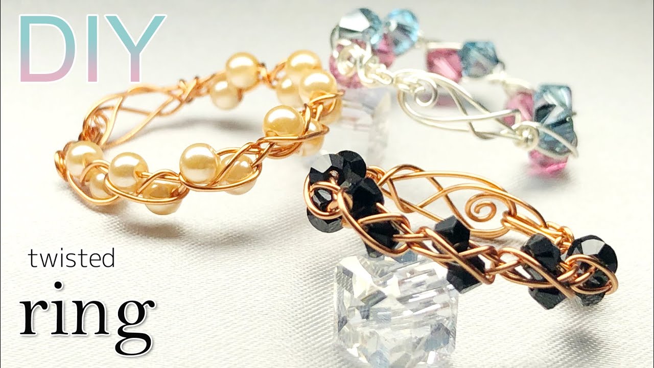 簡単ツイストワイヤーリングの作り方|ワイヤーラッピング|ワイヤーアクセサリー|Twisted Wire Ring|Spiral Ring|Wire Wrap|Wire jewelry|Tutorial