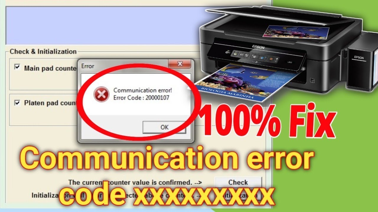 Communication error Ink pad reset adjustment program Fix Epson Printer Communication Error Solved