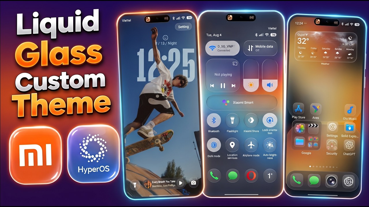 Как установить кастомную тему &laquo;жидкое стекло&raquo; на Xiaomi HyperOS