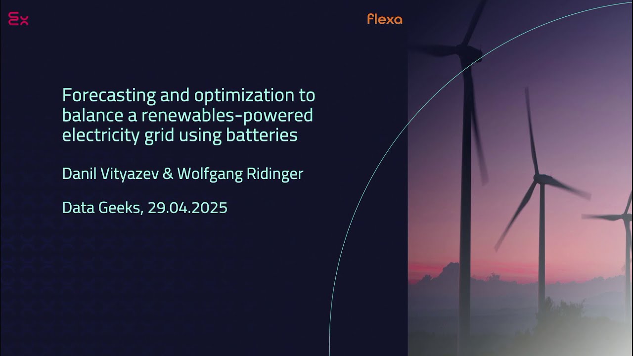 Forecasting and optimization to balance a renewables powered electricity grid using batteries by Dan