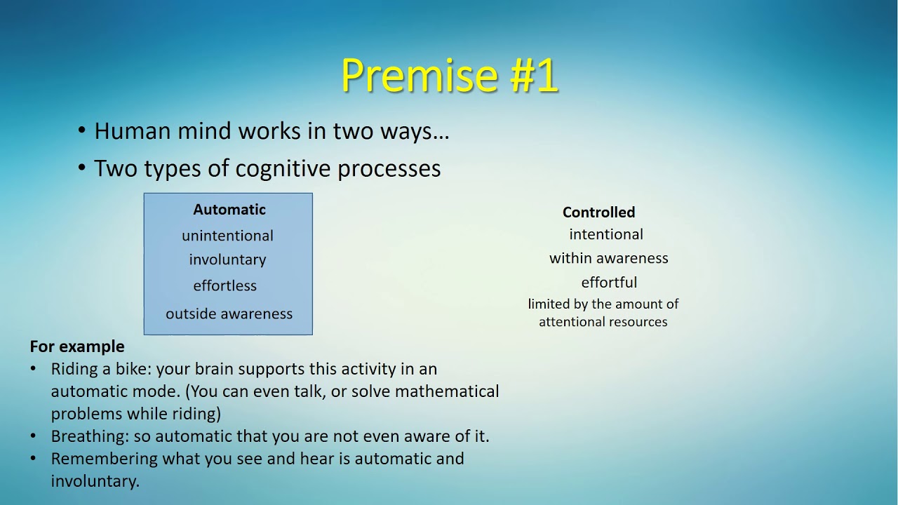 Automatic and controlled processing