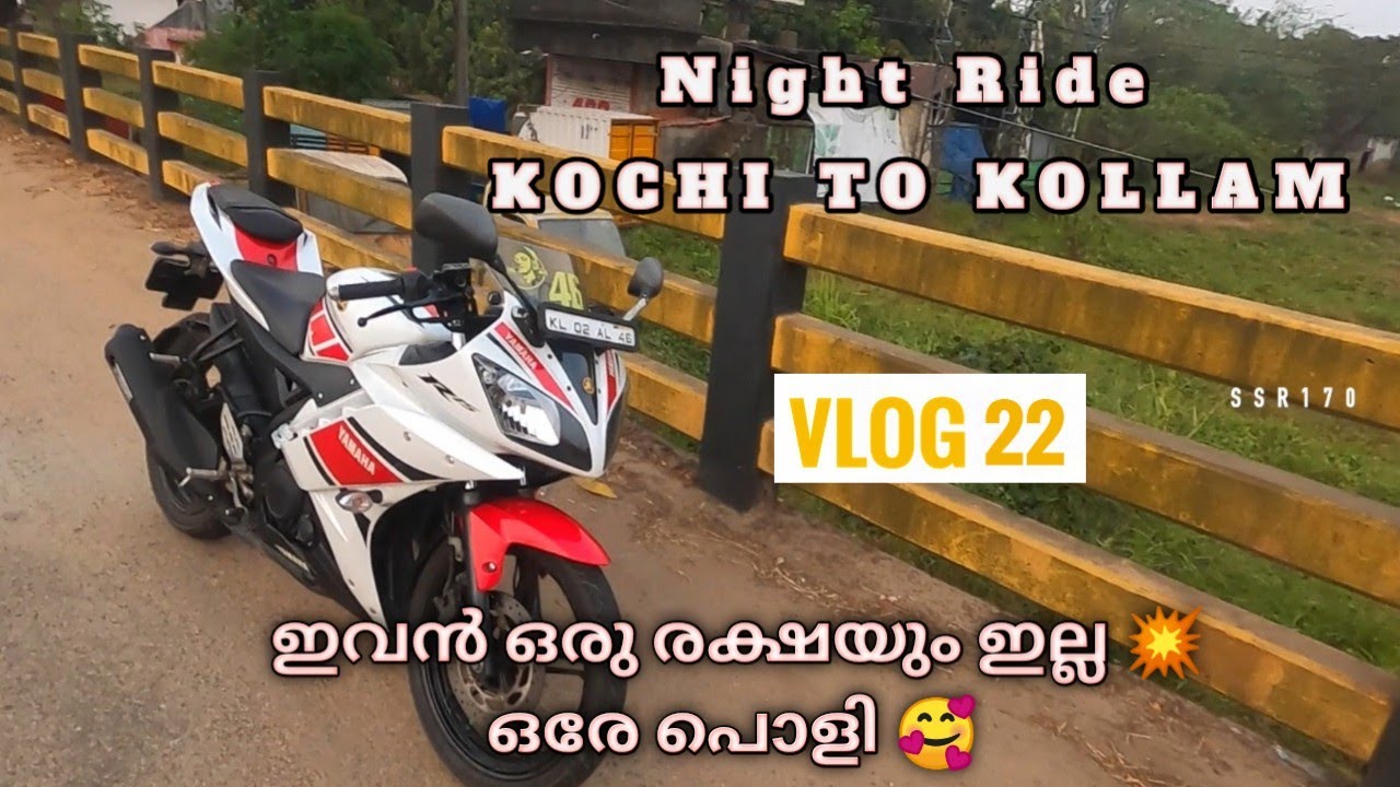 Night Ride // Kochi to kollam //with Yamaha R15 V2. വണ്ടി ഒരേ പൊളി 🔥 #ssr170 #gopro8 #yamahar15v2