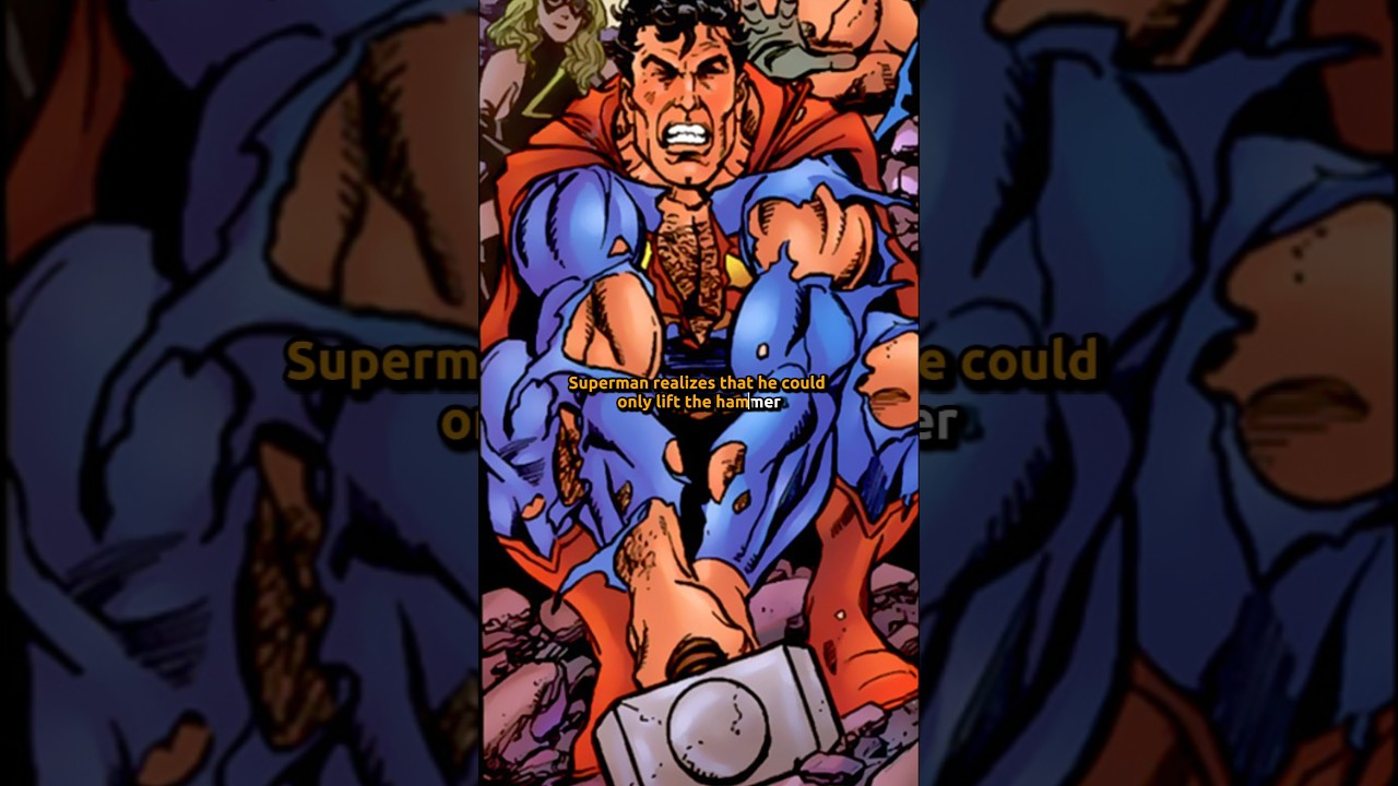 Superman Lifts Thor's Hammer...