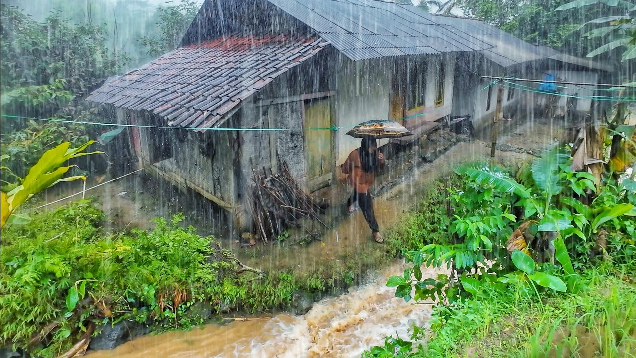 HUJAN DERAS DI KAMPUNG TERDINGIN🥶 DI PEDESAAN TASIKMALAYA JAWA BARAT