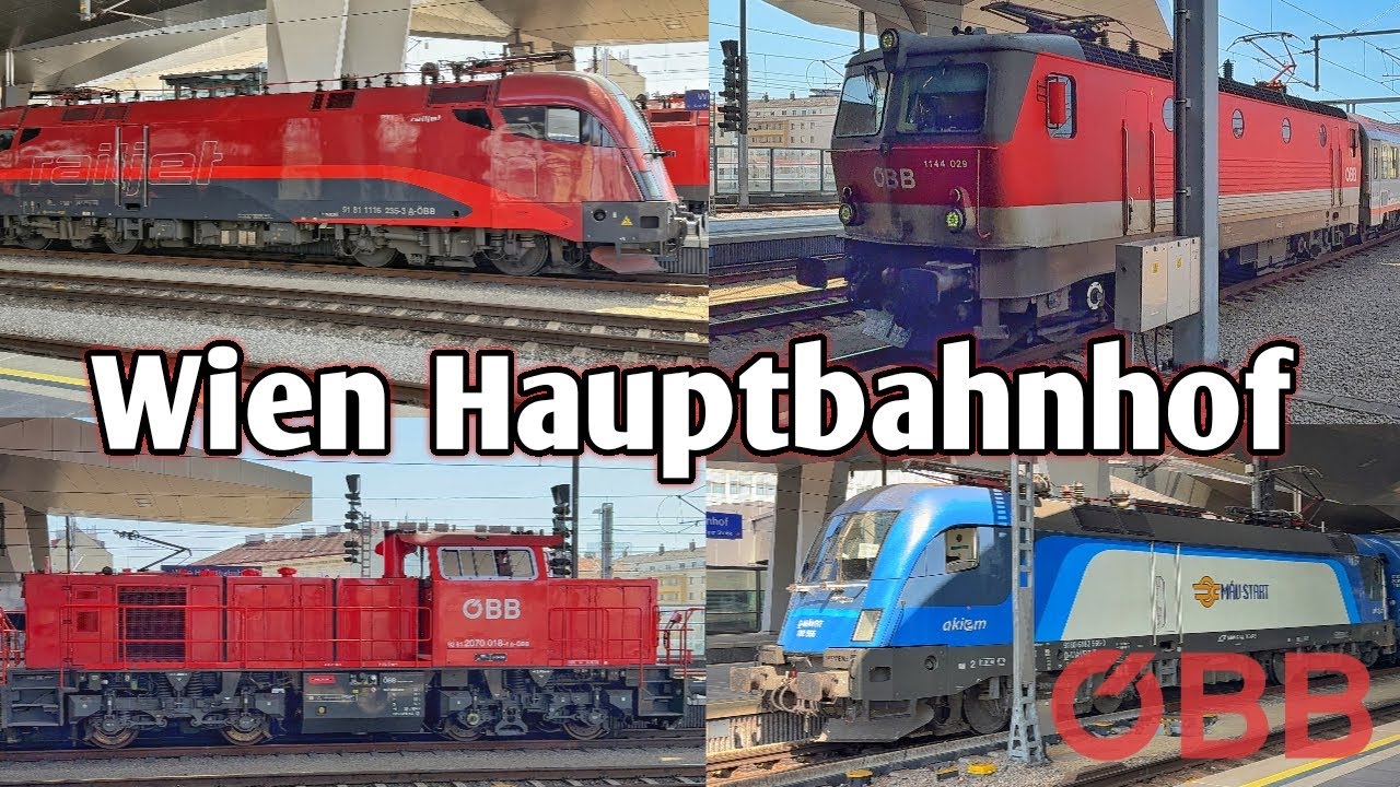 Zugverkehr im Hauptbahnhof Wien | ÖBB Railjet - TAURUS - 1144 | Wien 2025