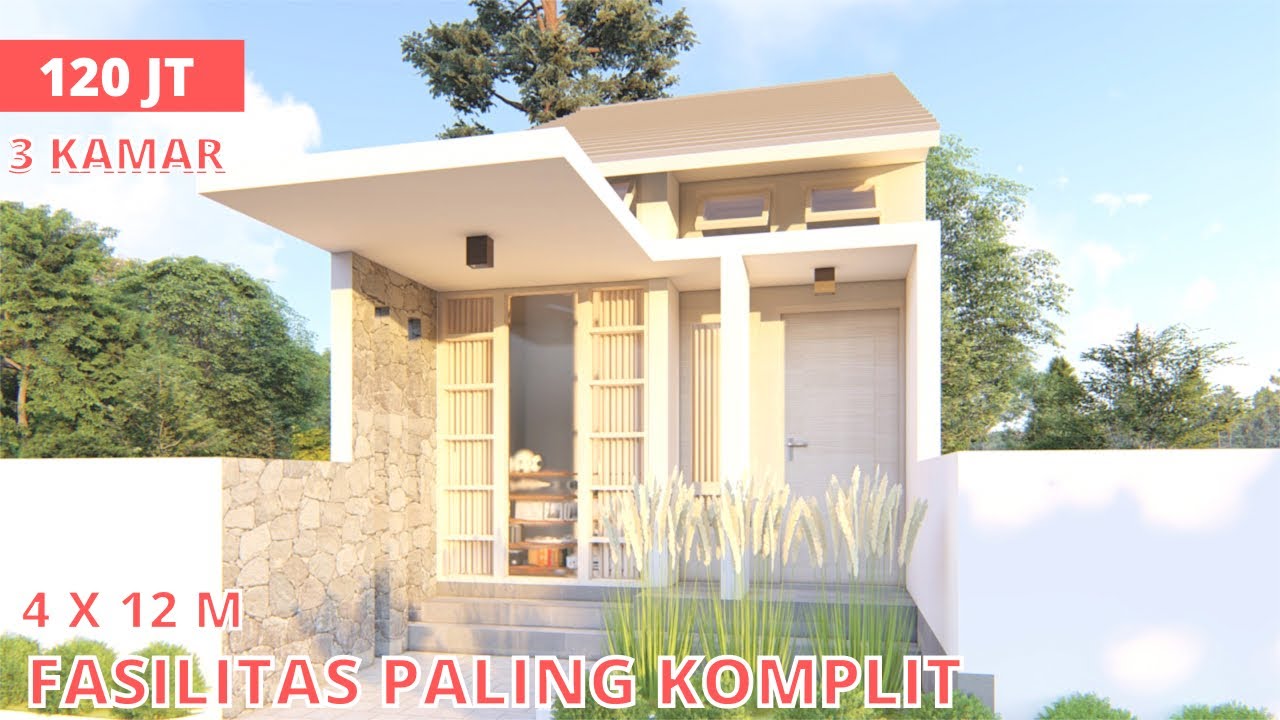Desain 4X12 M Serba lengkap 3 Kamar &  Tempat Ibadah ada!!!