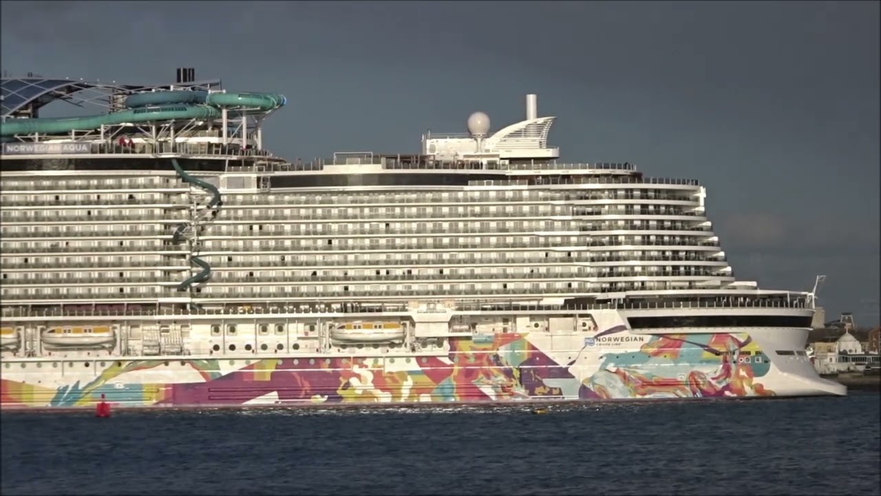 NORWEGIAN AQUA Departing Southampton Maiden Transat 28 Mar 2025