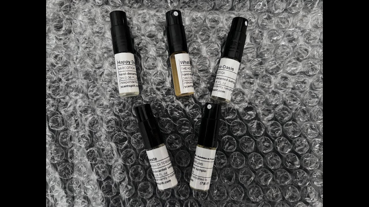 Scent Split Sample Tasting | NARCOTICA HAPPY DUST OASIS | JOUSSET PARFUMS | CELESTE | WHAT ABOUT POP