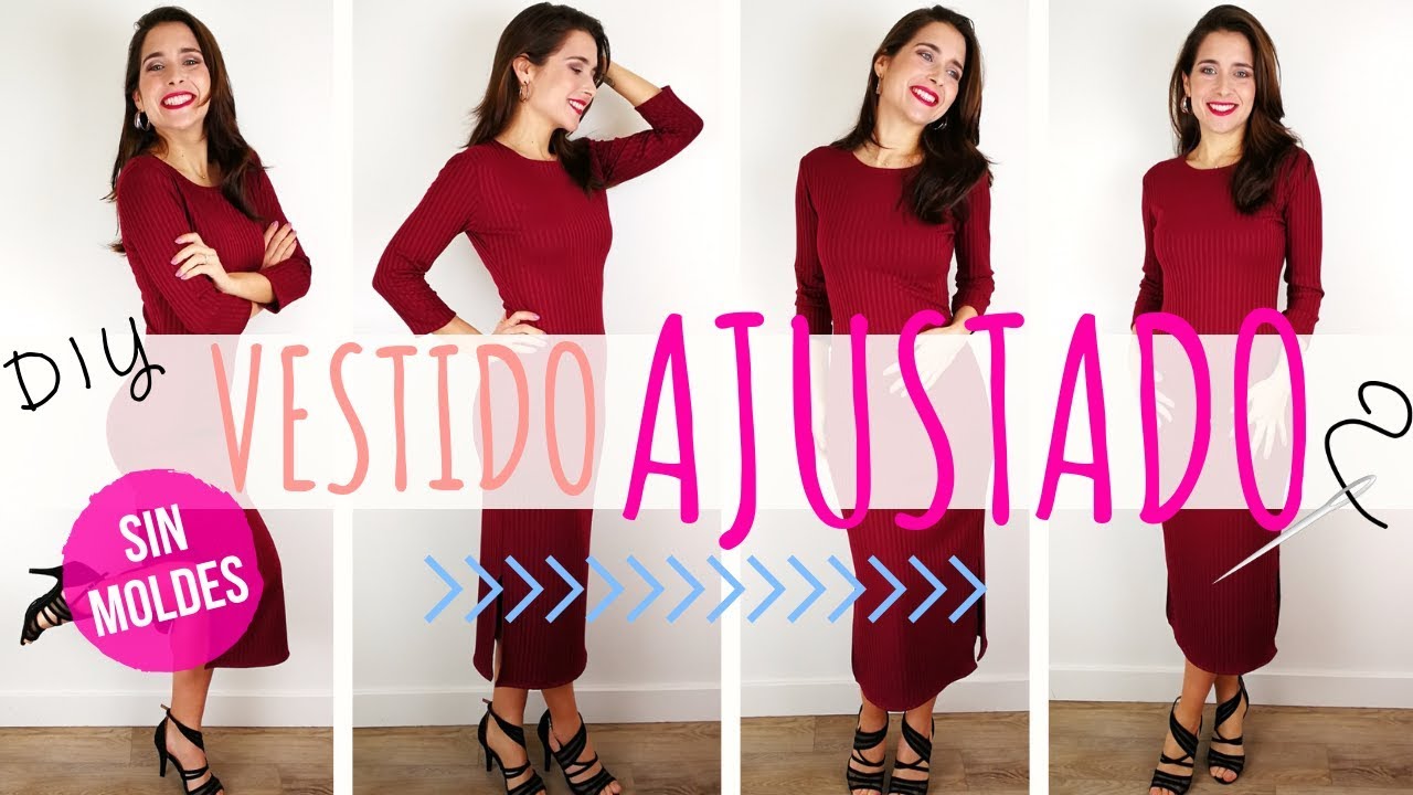 DIY - VESTIDO FÁCIL Y RÁPIDO SIN MOLDES | Vestido largo ajustado de punto DIY