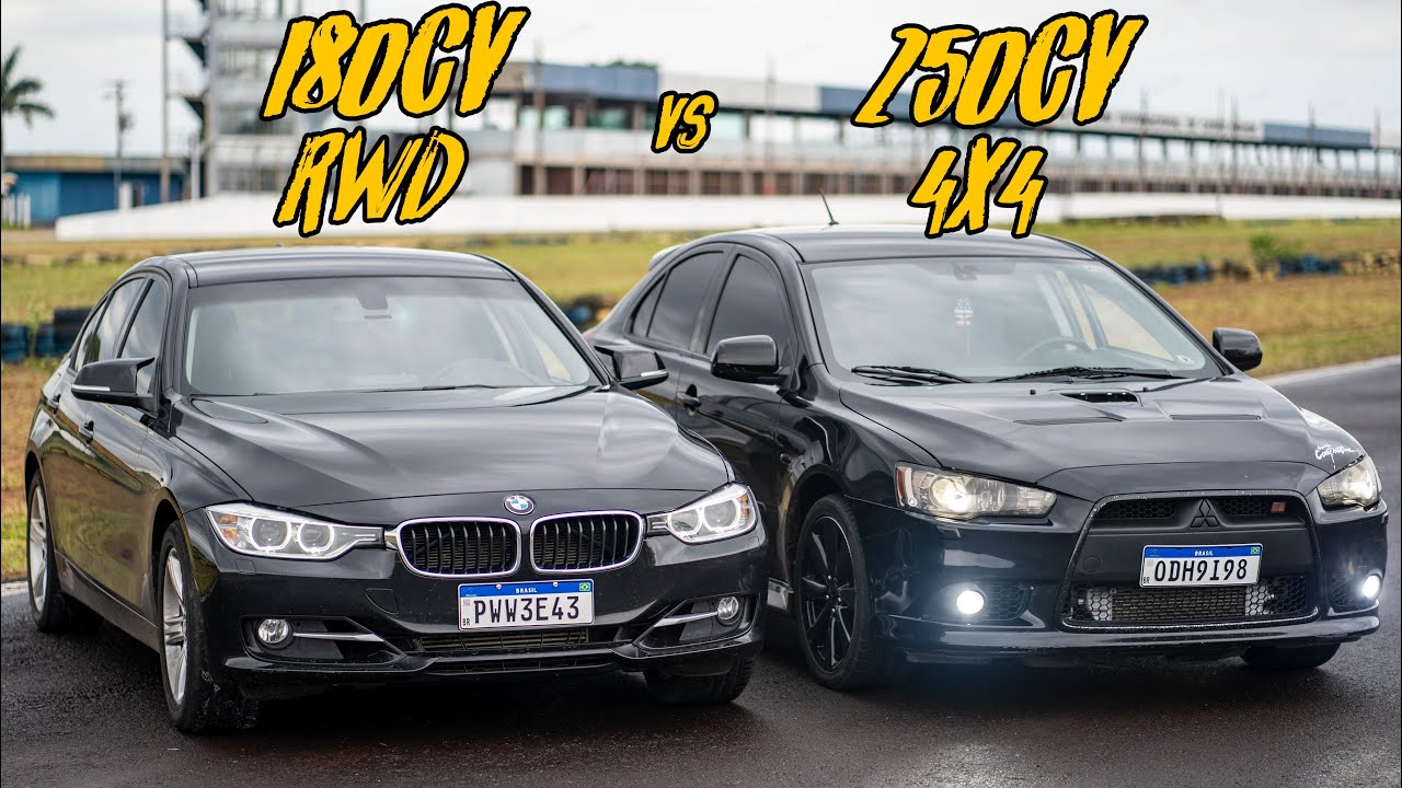 LANCER RALLYART VS BMW 320I! 4X4 LARGA MUITO MELHOR QUE TRAÇÃO TRASEIRA?