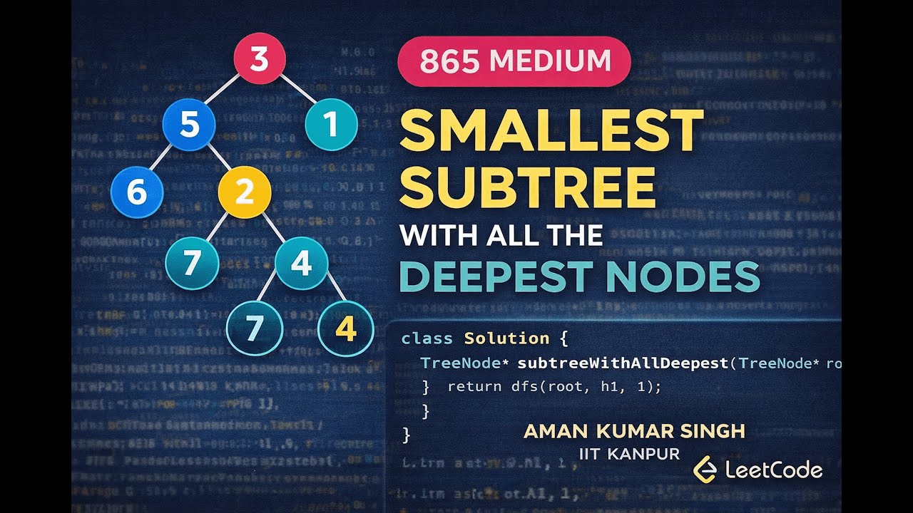 LeetCode 865 | Smallest Subtree with All the Deepest Nodes | C++ | POD