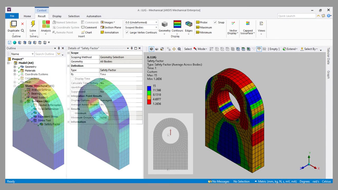 ANSYS Workbench Tutorial | LUG Analysis Part 1 | Linear Analysis