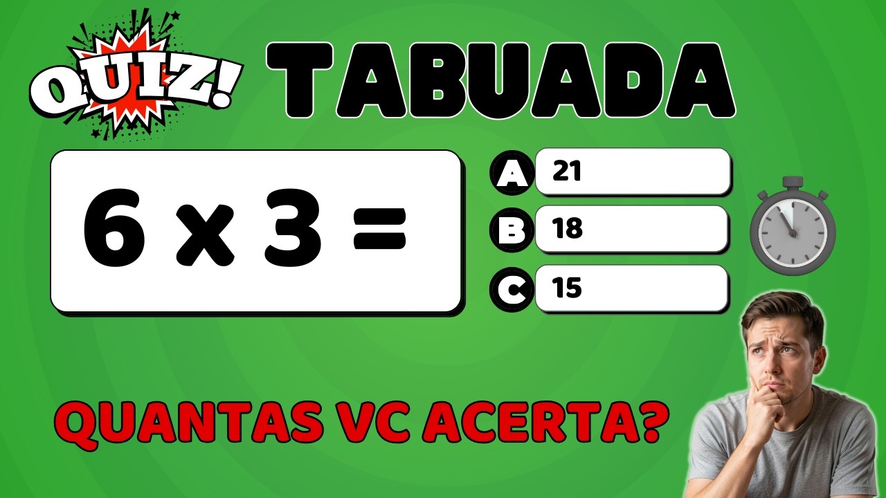 Quiz da Tabuada: Você consegue responder antes do cronômetro zerar?