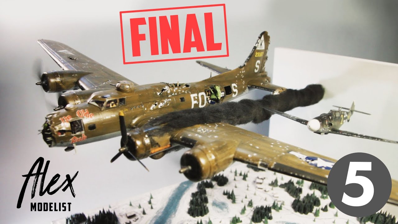🏆 Финал диорамы воздушного боя. Ultra realistic diorama B 17. The diorama is ready.