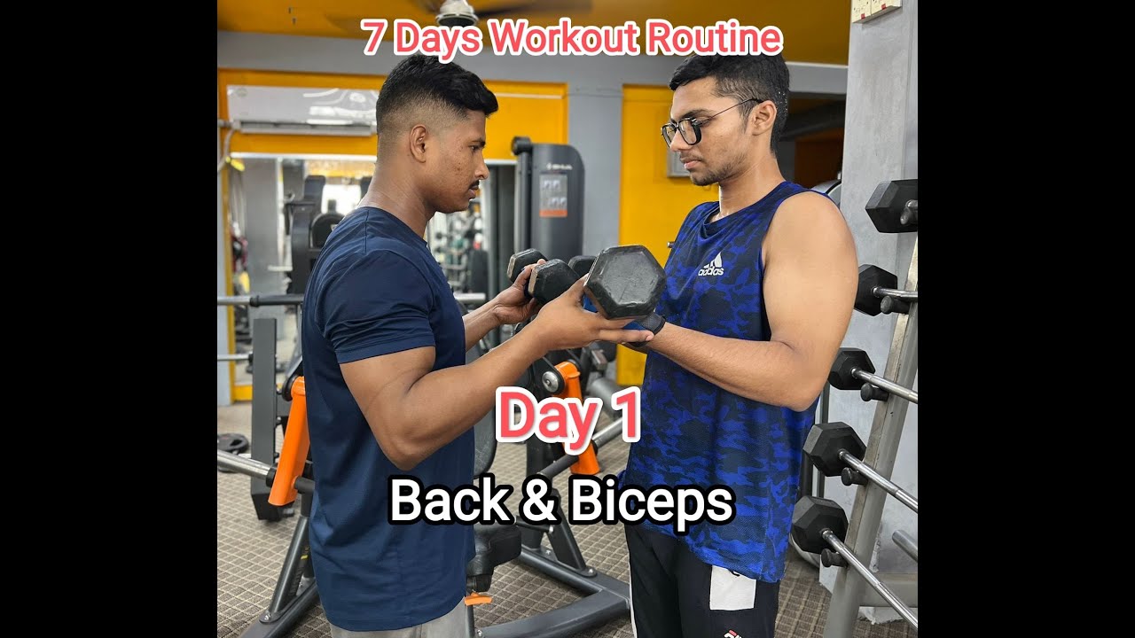 ১ সপ্তাহের সম্পূর্ণ ব্যায়ামের রুটিন প্রথম দিন Back & Biceps Workout || T H R Fitness