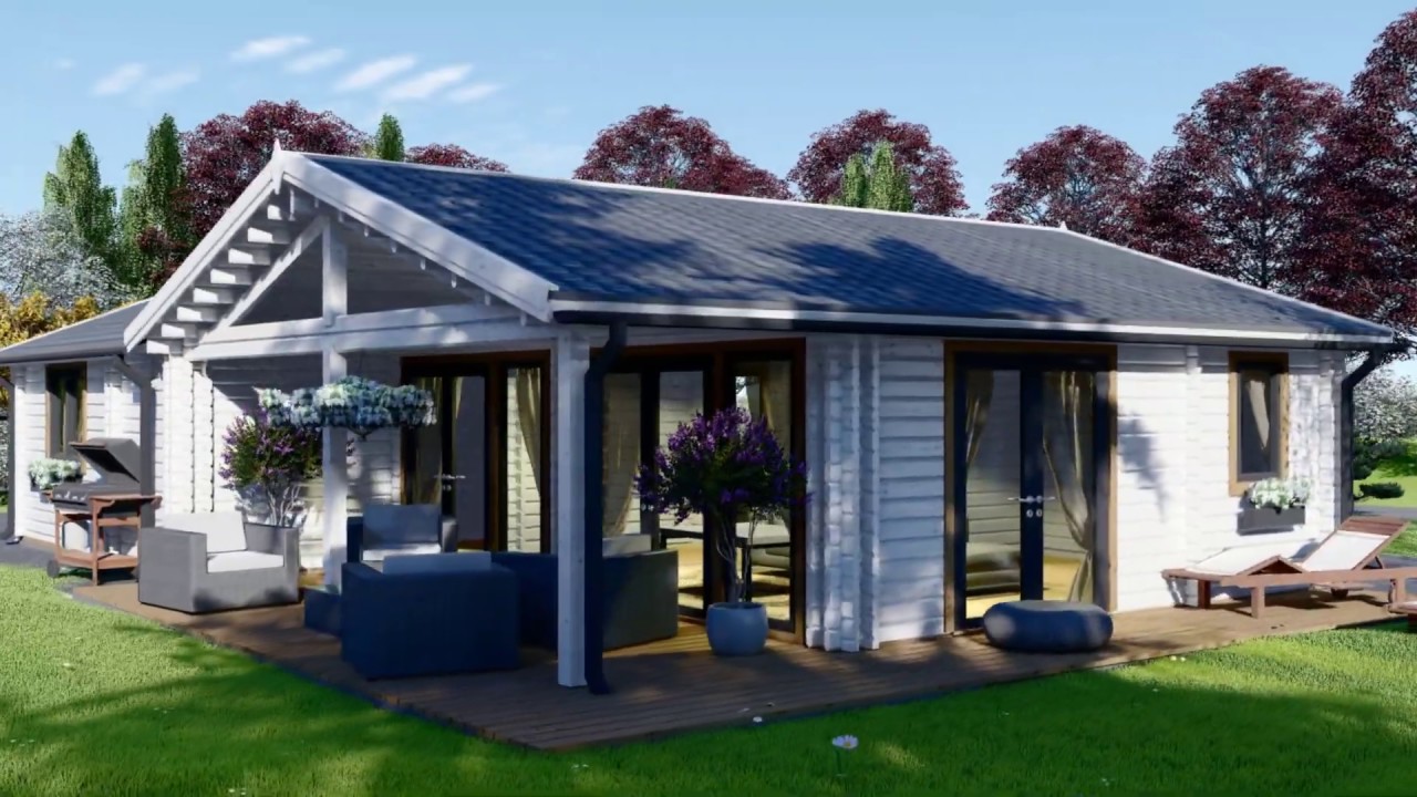 Chalet en bois habitable ADELE (44+44 mm, RT2012), 68 m&sup2;