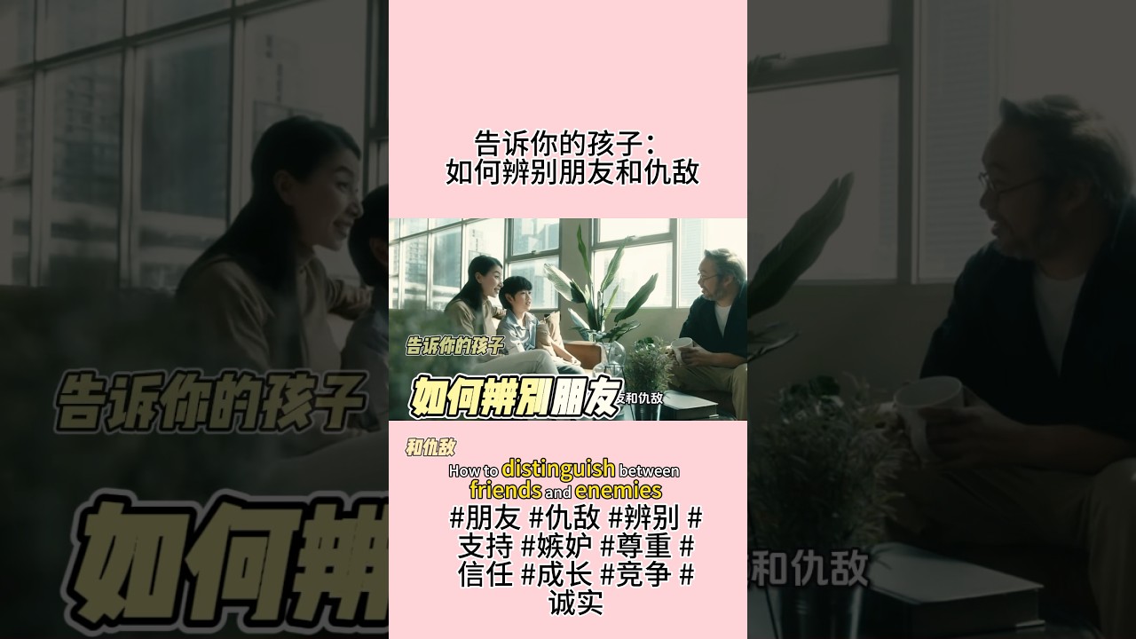 告诉你的孩子：如何辨别朋友和仇敌#朋友 #仇敌 #辨别 #支持 #嫉妒 #尊重 #信任 #成长 #竞争 #诚实