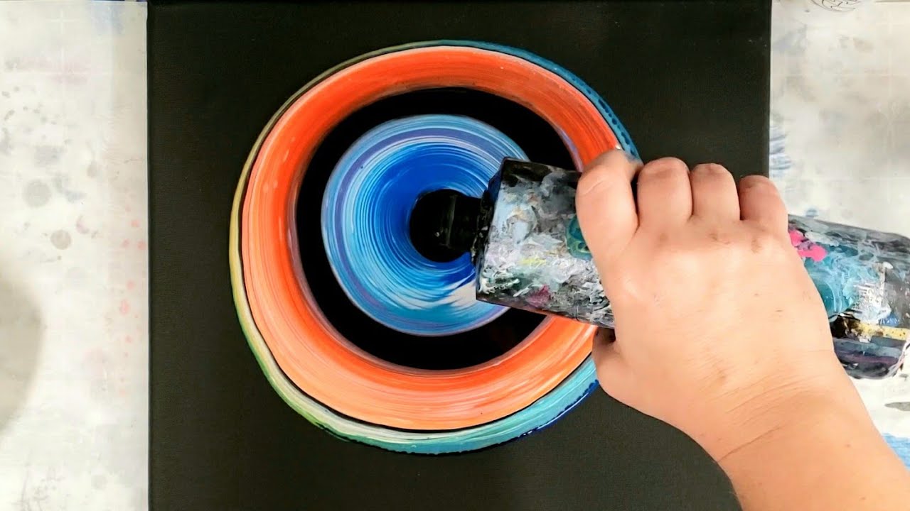 The black hole technique inspired by Tiktus color Art | acrylic fluid art painting