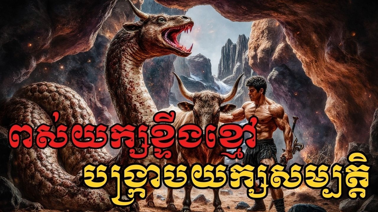 រឿងនិទានខ្មែរ បង្ក្រាបសត្វយក្សយាមសម្បត្តិ! ពស់យក្សខ្ទីងខ្មៅ រន្ធត់តក់ស្លុត
