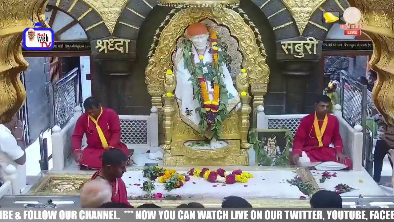 LIVE Shri Sai Kakad Aarti II Samadhi Mandir Shirdi II  Sai Web TV