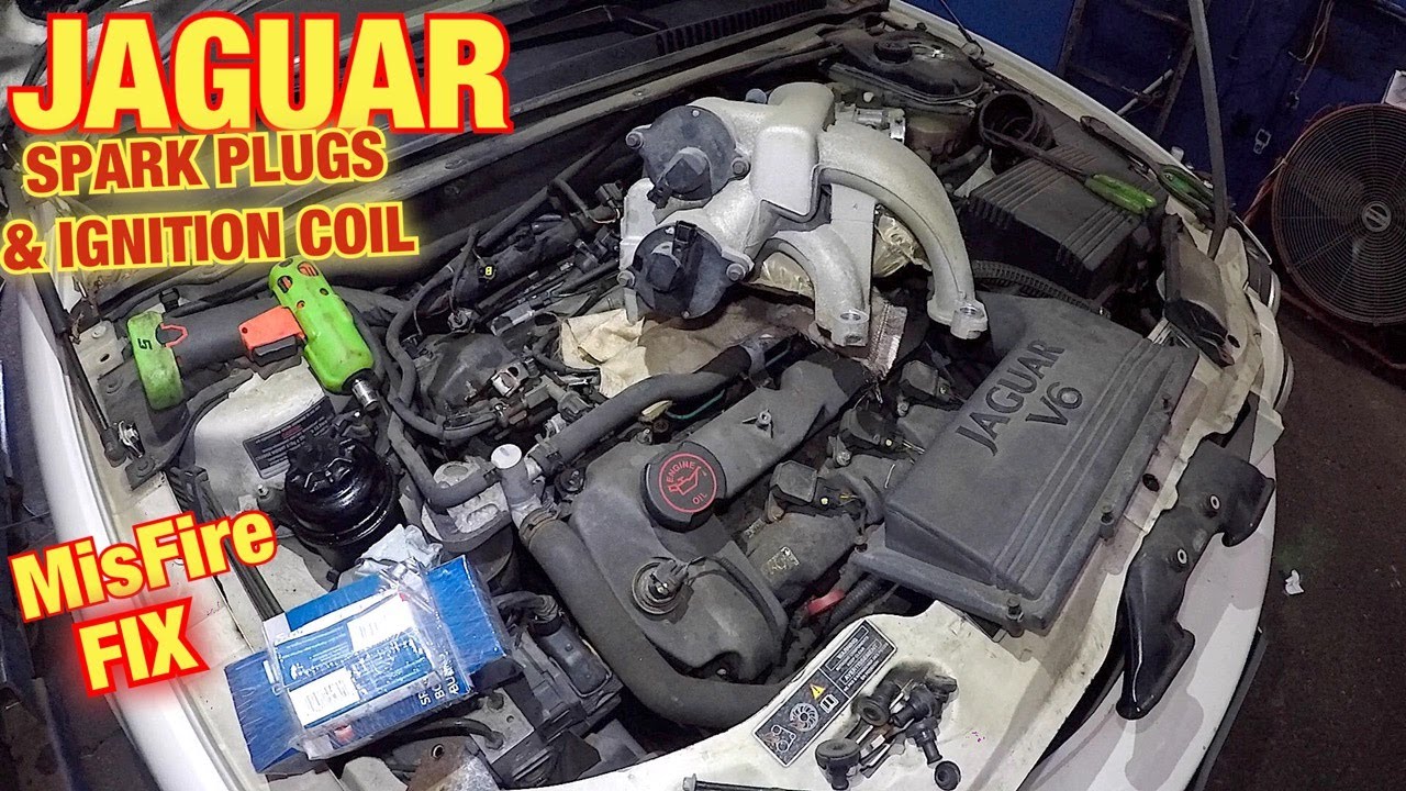 Jaguar X-Type Cylinder misfire fix, change spark plugs & ignition coil // Removing intake on Jaguar