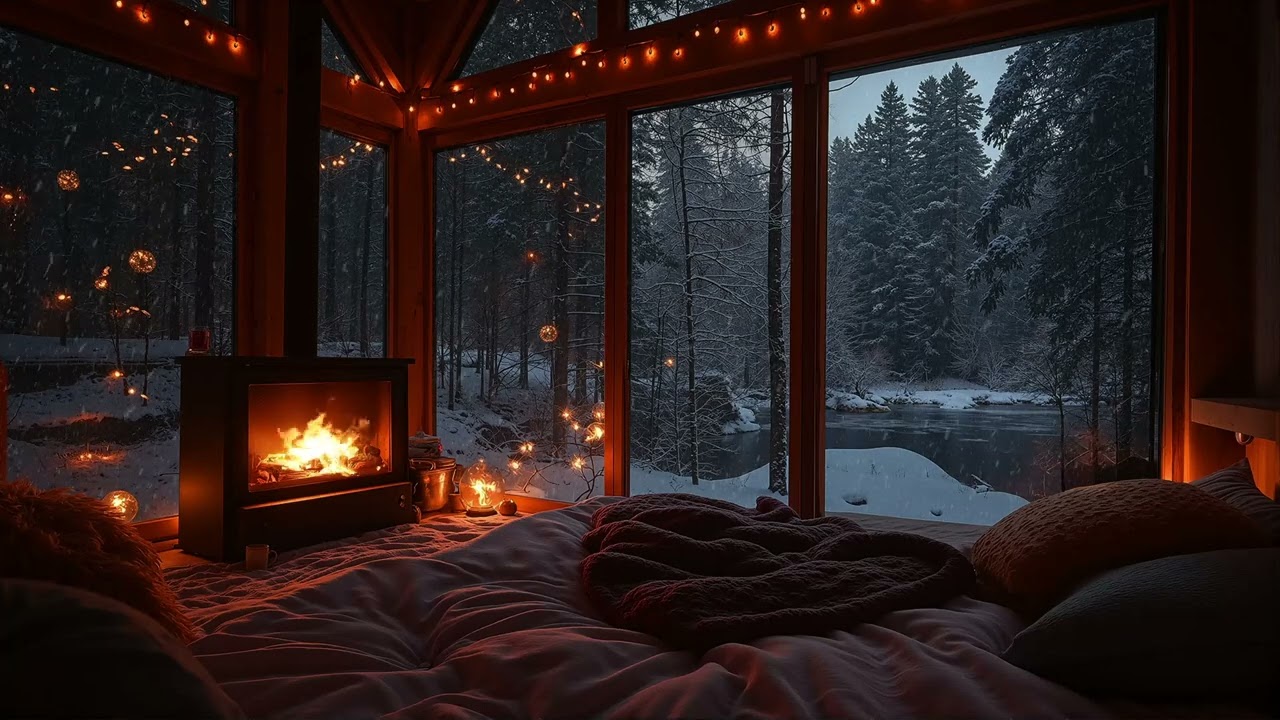 Warm Cabin Jazz ❄️ Cozy Winter Smooth Jazz for Snowy Nights, Relaxation & Deep Focus