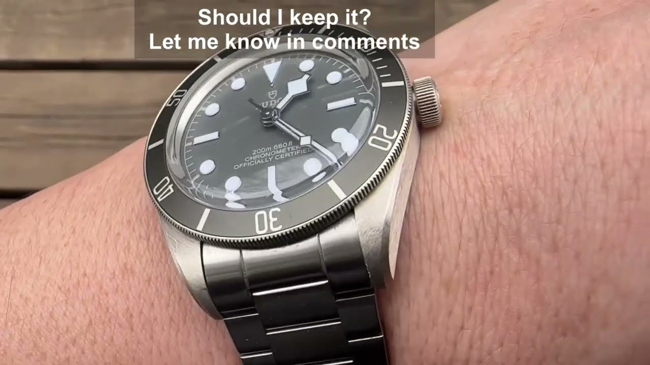 Wrist roll of Tudor Black Bay 925 silver with steel bracelet