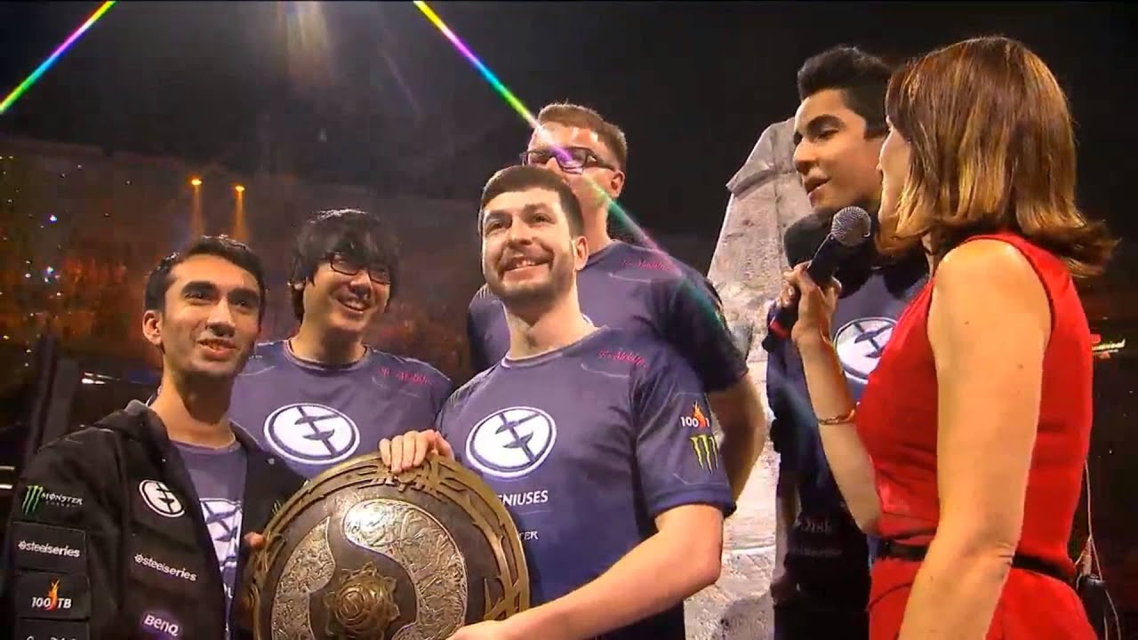 #TI5 Grand Final #EG are the champions of the #International 2015! Winning moment #AfterGame