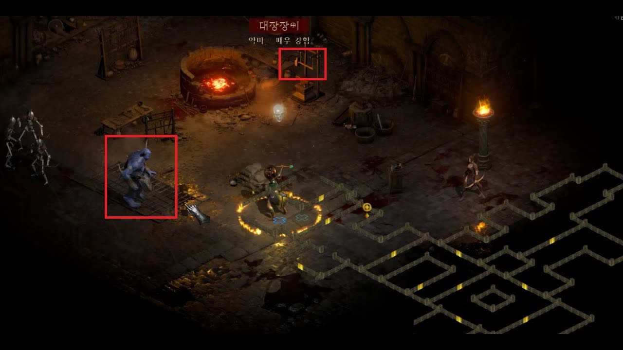 디아블로2레저렉션 액트1 퀘스트 수도원 대장장이를 찾아라
