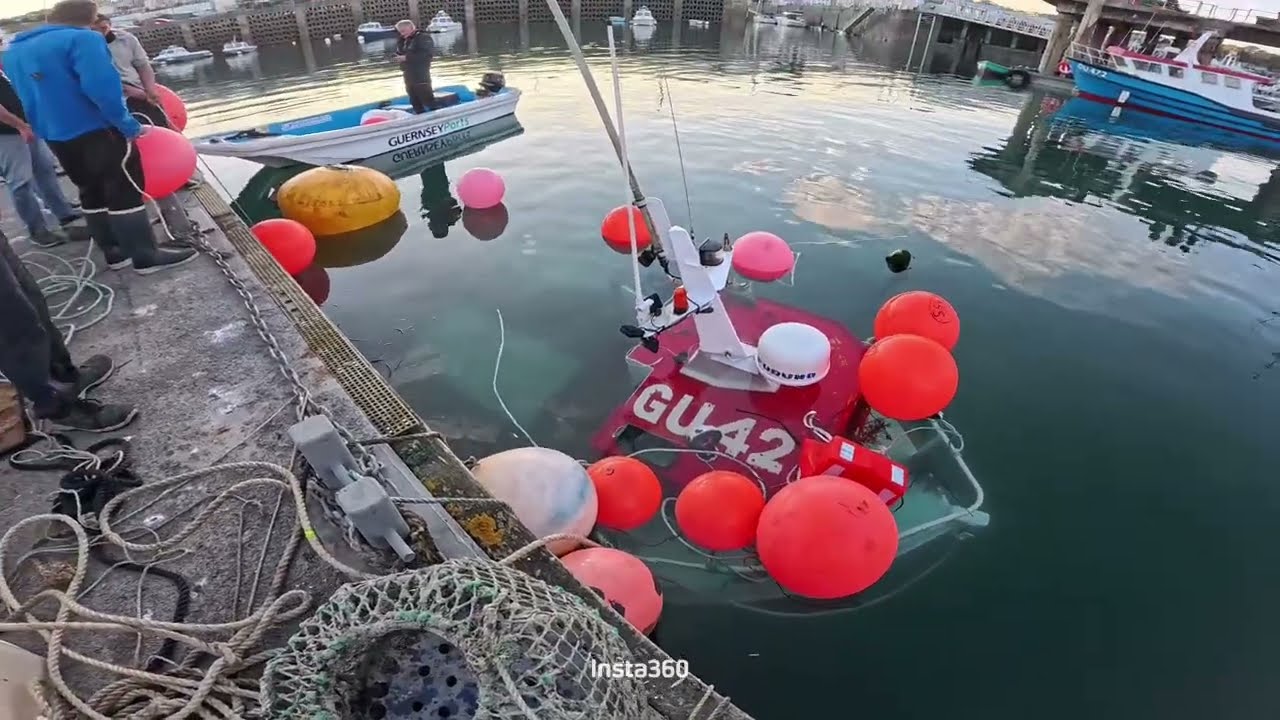 Salvaging a Sunken fishing boat. The recovery of Wild Wave GU42