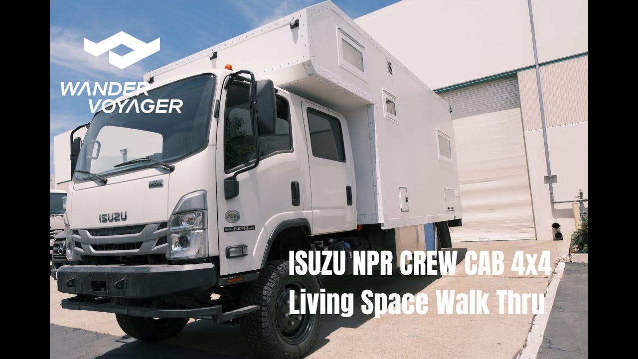 WANDER VOYAGER ISUZU NPR 4X4 EXPEDITION VEHICLE LIVING SPACE WALK THROUGH - Seats 7, Sleeps 6