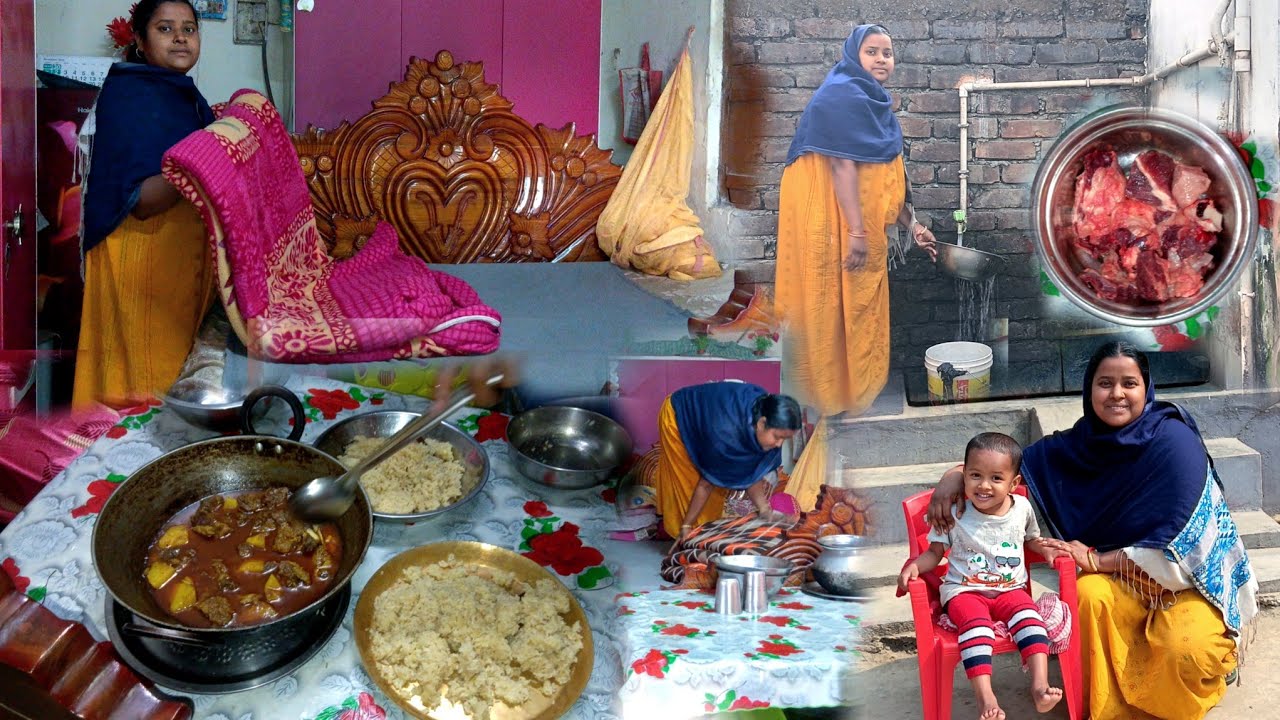 🍗🥘মাংস পোলাও রান্না করতে গিয়ে এত রাতে এমন মুসকিলেপড়তে হবে জানলে রান্নায করতাম না বন্ধুরা জানো#Foryou
