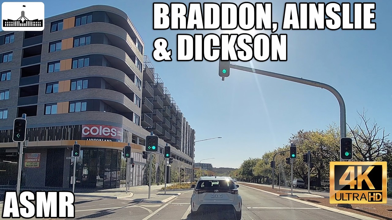4K ASMR Canberra drive: Braddon, Ainslie & Dickson