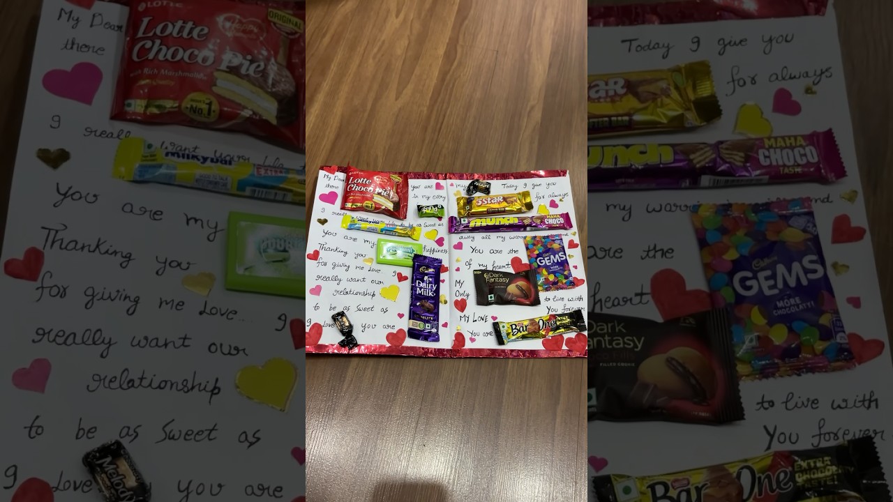 Chocolate 🍫Birthday Card / Chocolate Gift 🎁 Ideas/ love ❤️ letter Card/ Handmade Gift For husband