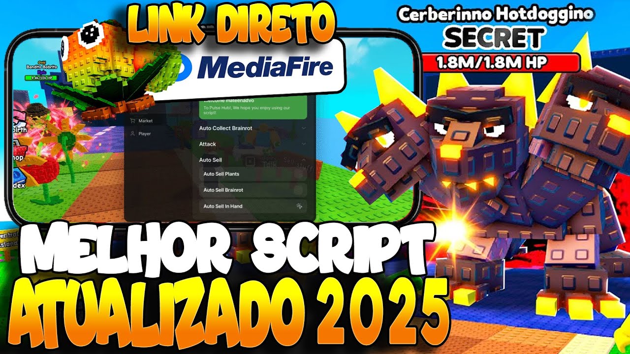 🌱Script Plants Vs Brainrots – Nova atualização, duplicata, cartas, gerador de Brainrot + Link Direto