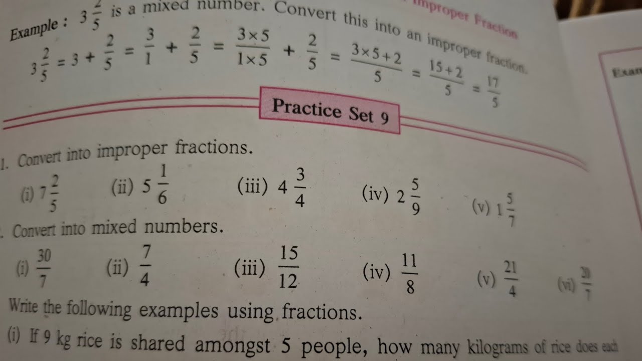 Standard 6th ||subject maths ||chapter 4th | operation on fraction ||page number 22||