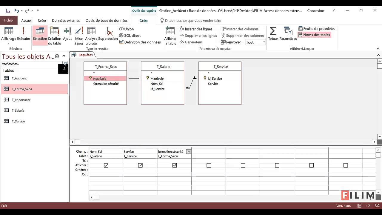 Access Import de table