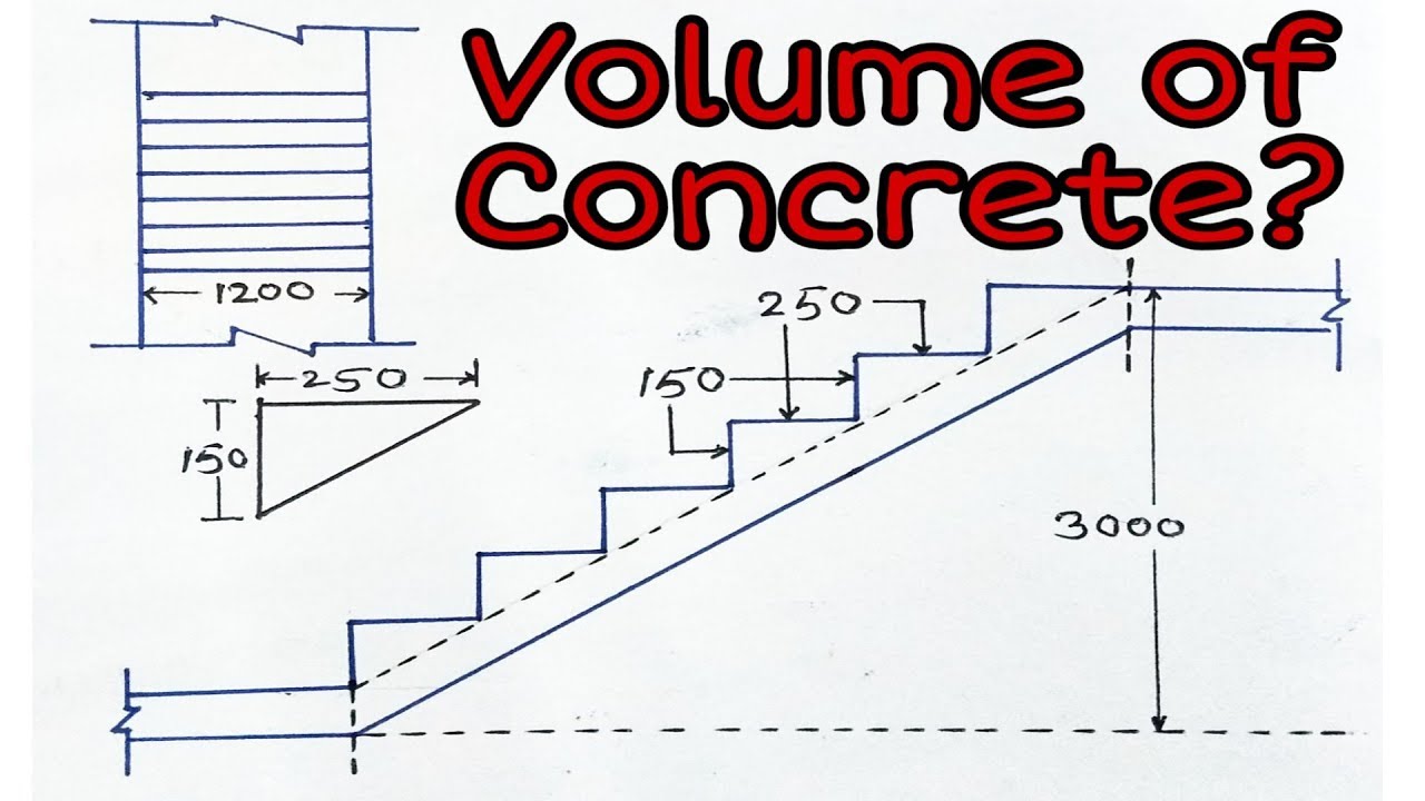 How to calculate volume of concrete in staircase | Engineering tactics