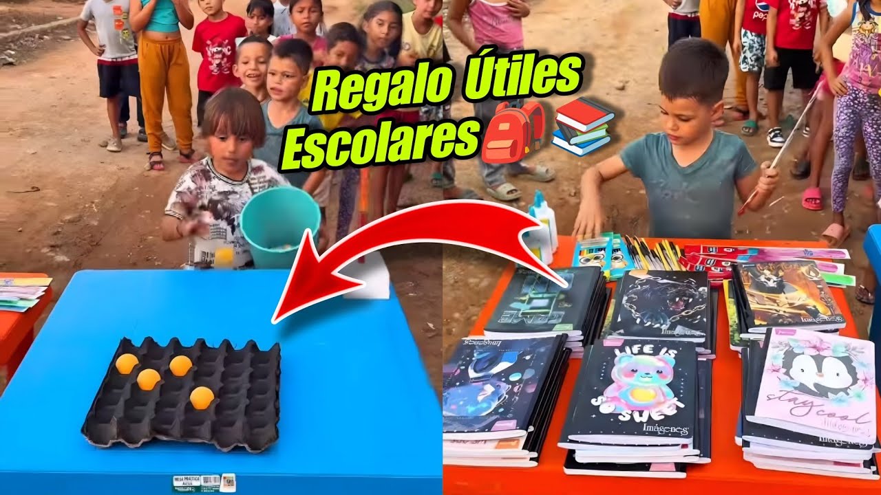 🎁Regalo kit escolares con el mejor juego, lanza las pelotas de pin pong y ganas🎒📚