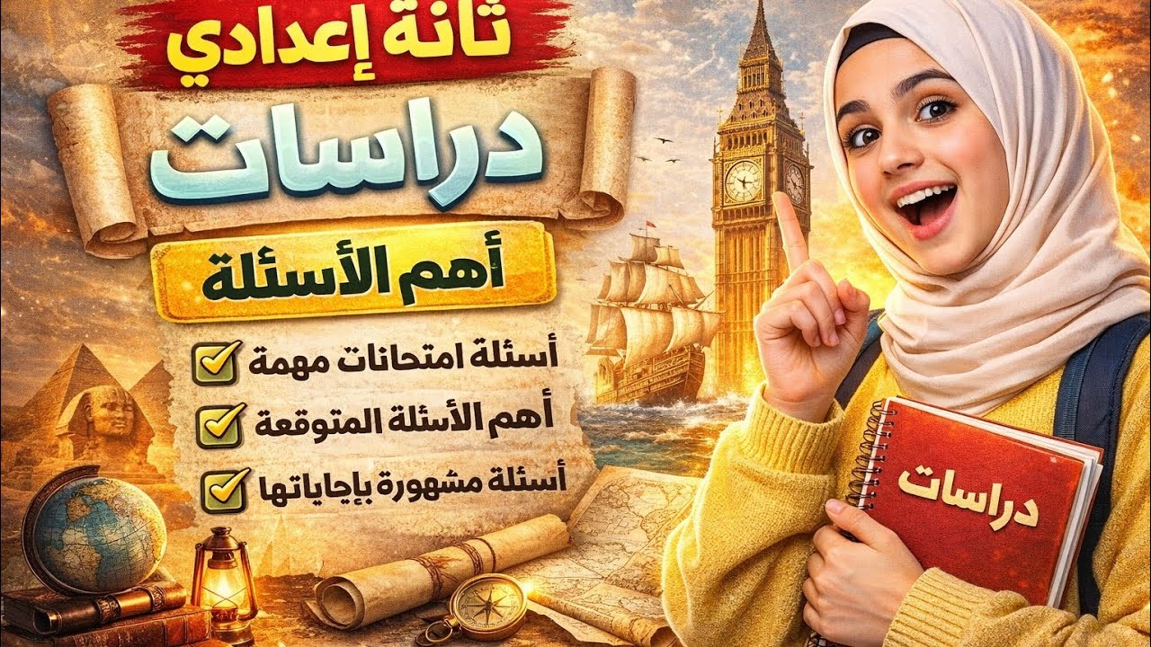 ✅ أهم أسئلة امتحان الدراسات – تانية إعدادي 2026 | ركّز هنا وجيب الدرجة النهائية