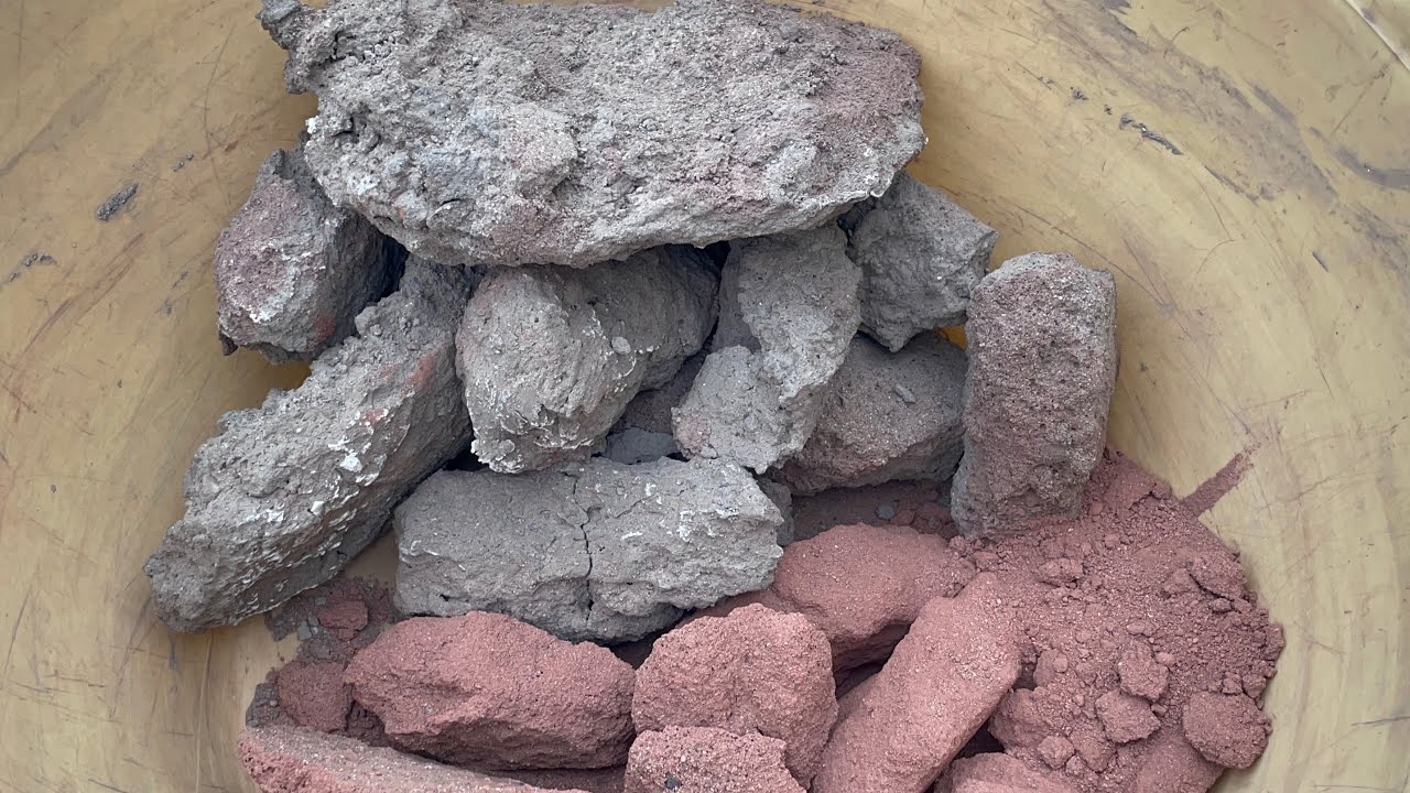 New video /2textures(red sand&soft dirt)Dry tub crumbling chunks/ASMR