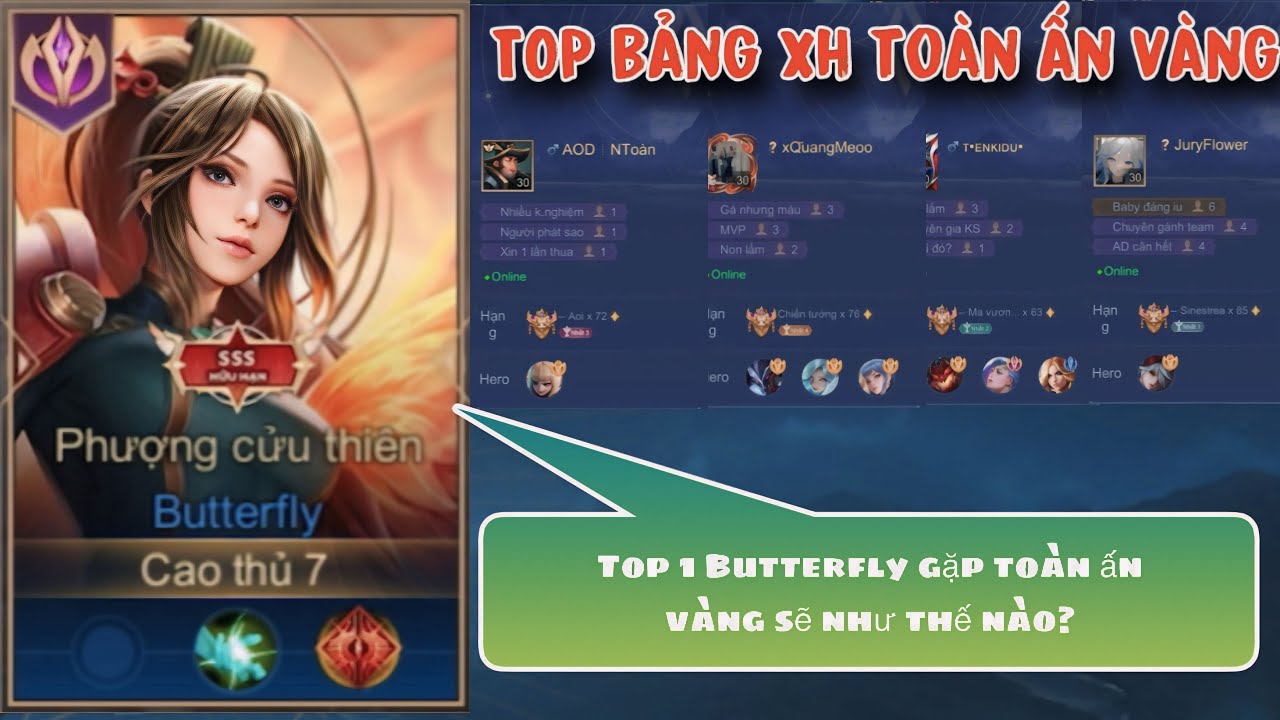 TOP 1 Butterfly | Khi Butterfly Gặp 5 Ấn V&agrave;ng TOP Bảng Xếp Hạng N&oacute; Sẽ Như Thế N&agrave;o?