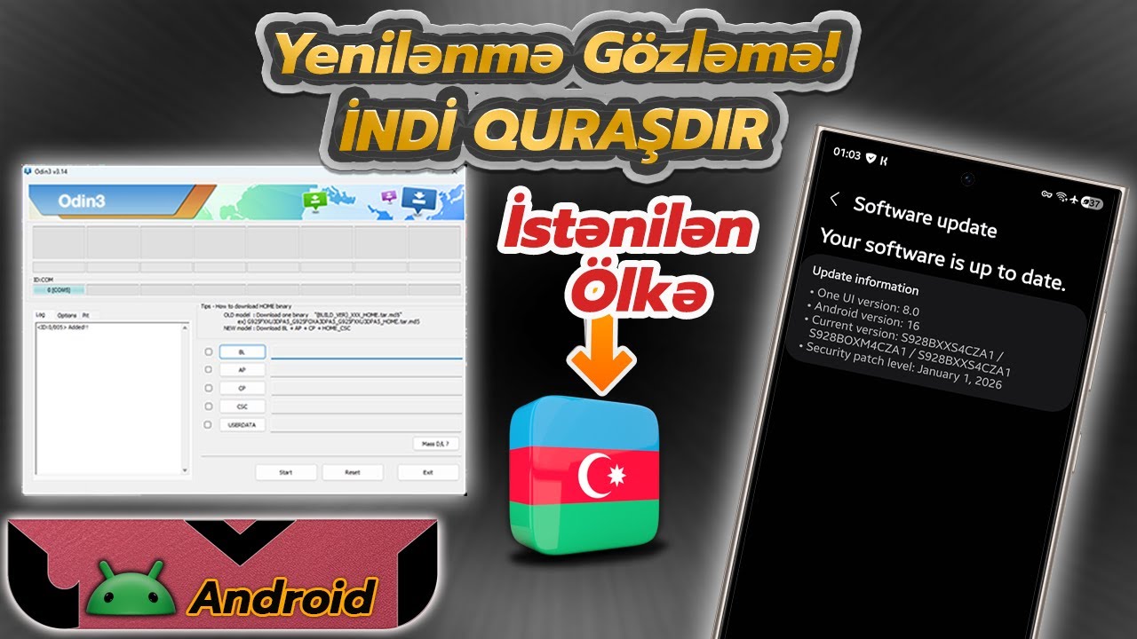 Samsung-a Yenilənmə Gözləmə! Odin ilə İndi Quraşdır 🔥 (CSC Change + Firmware 2026)